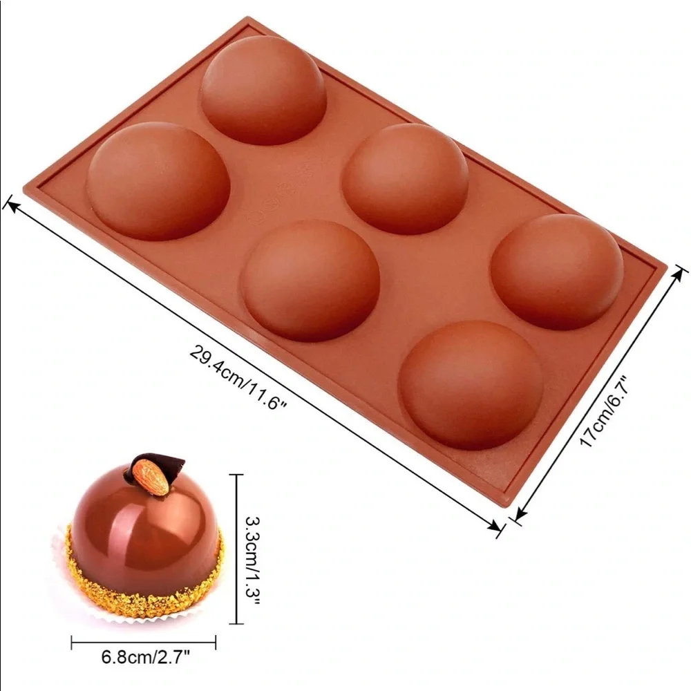 Silicone Mold for Chocolate Bomb, Circle Baking Molds‎ Large 2.7
